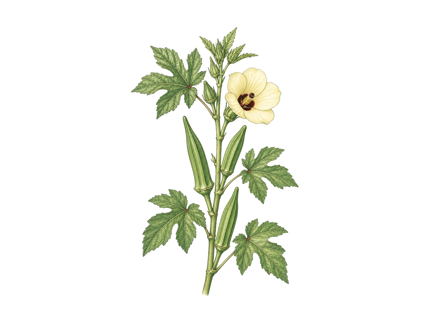 Okra plant